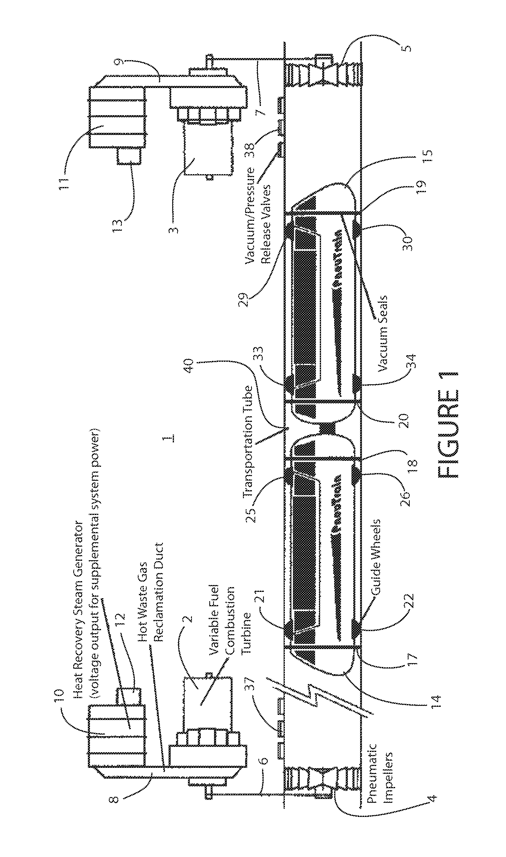 Pneumatic mass transportation system