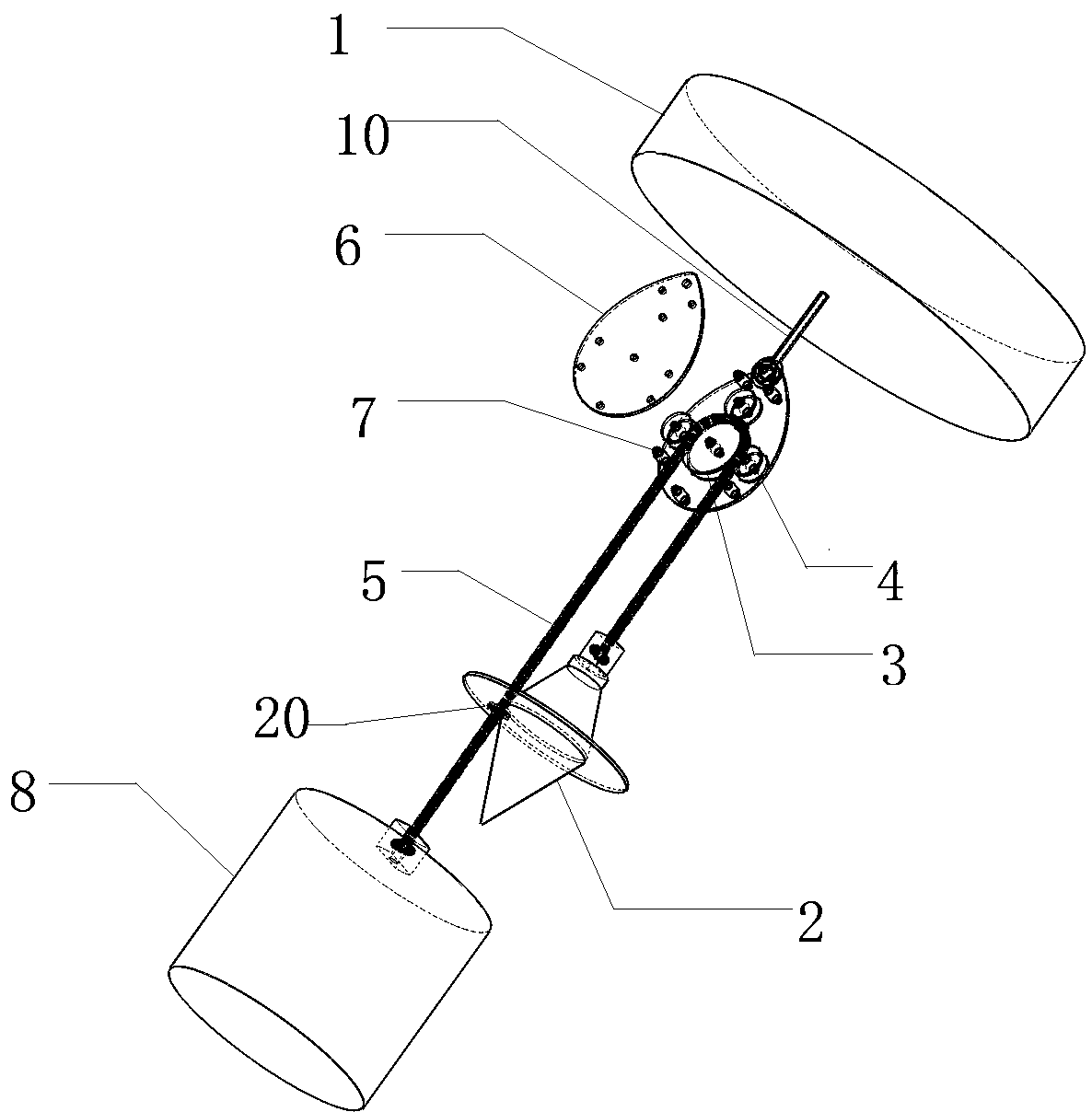 Anchoring device capable of being used for ecological or landscape floating island