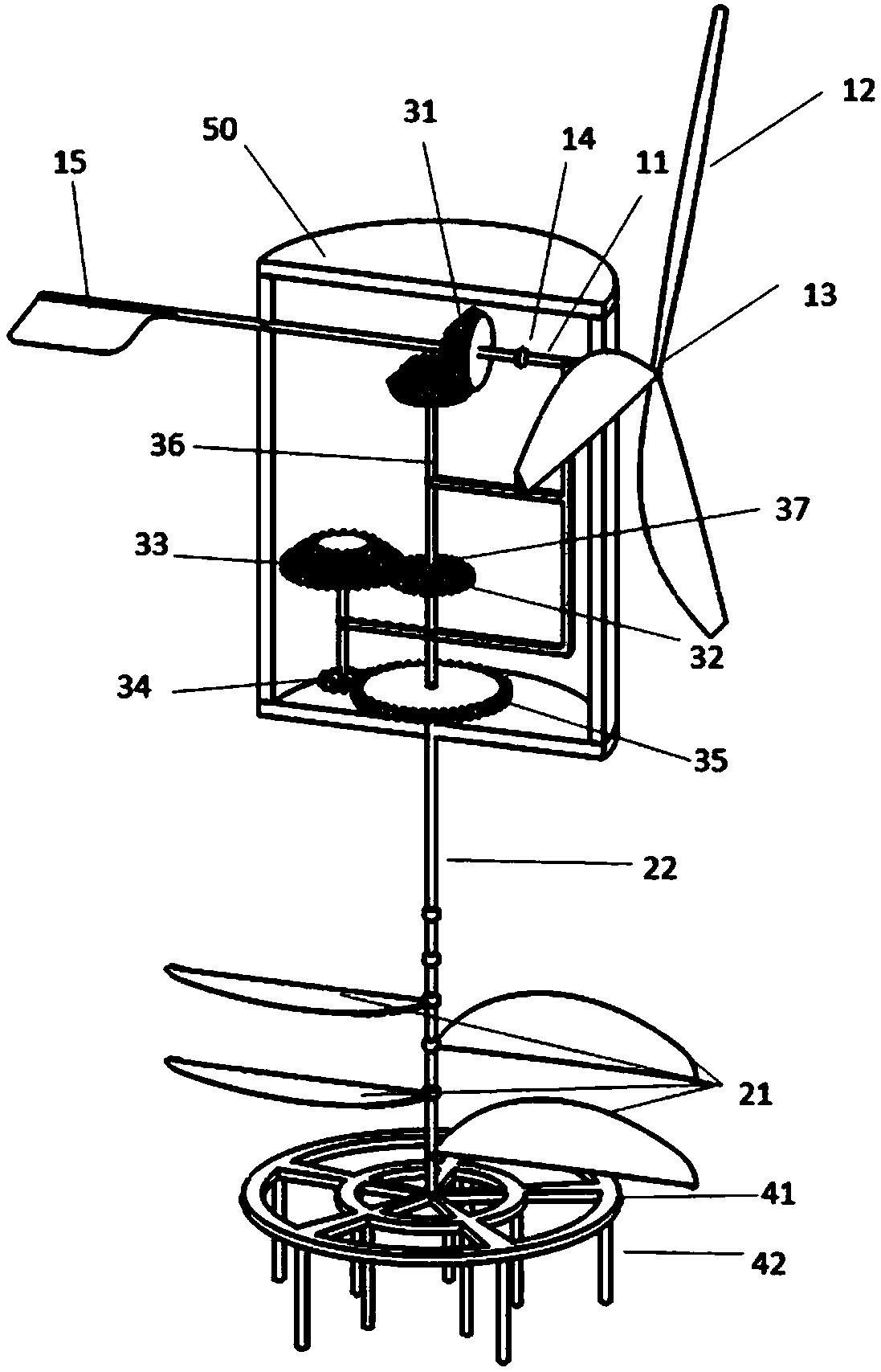 Vertical water exchange device