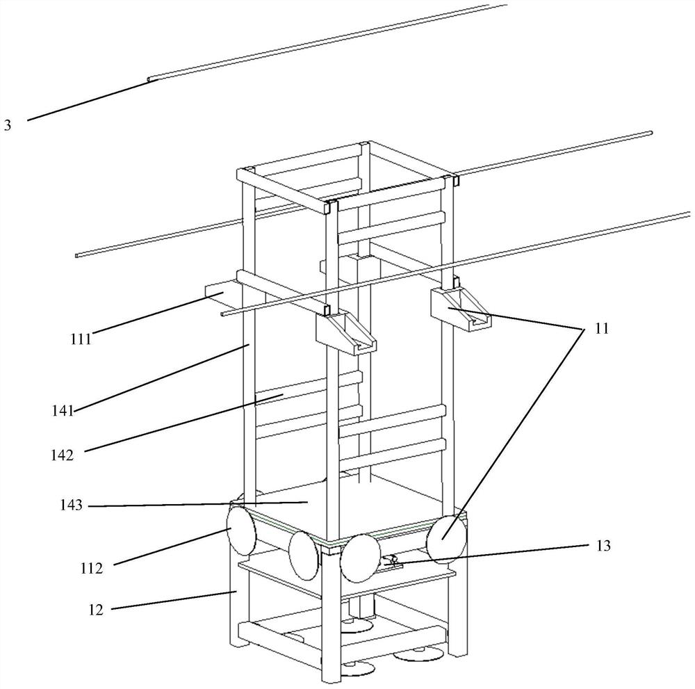 A lifting platform and an insulated bucket arm truck suitable for medium-phase wire operations