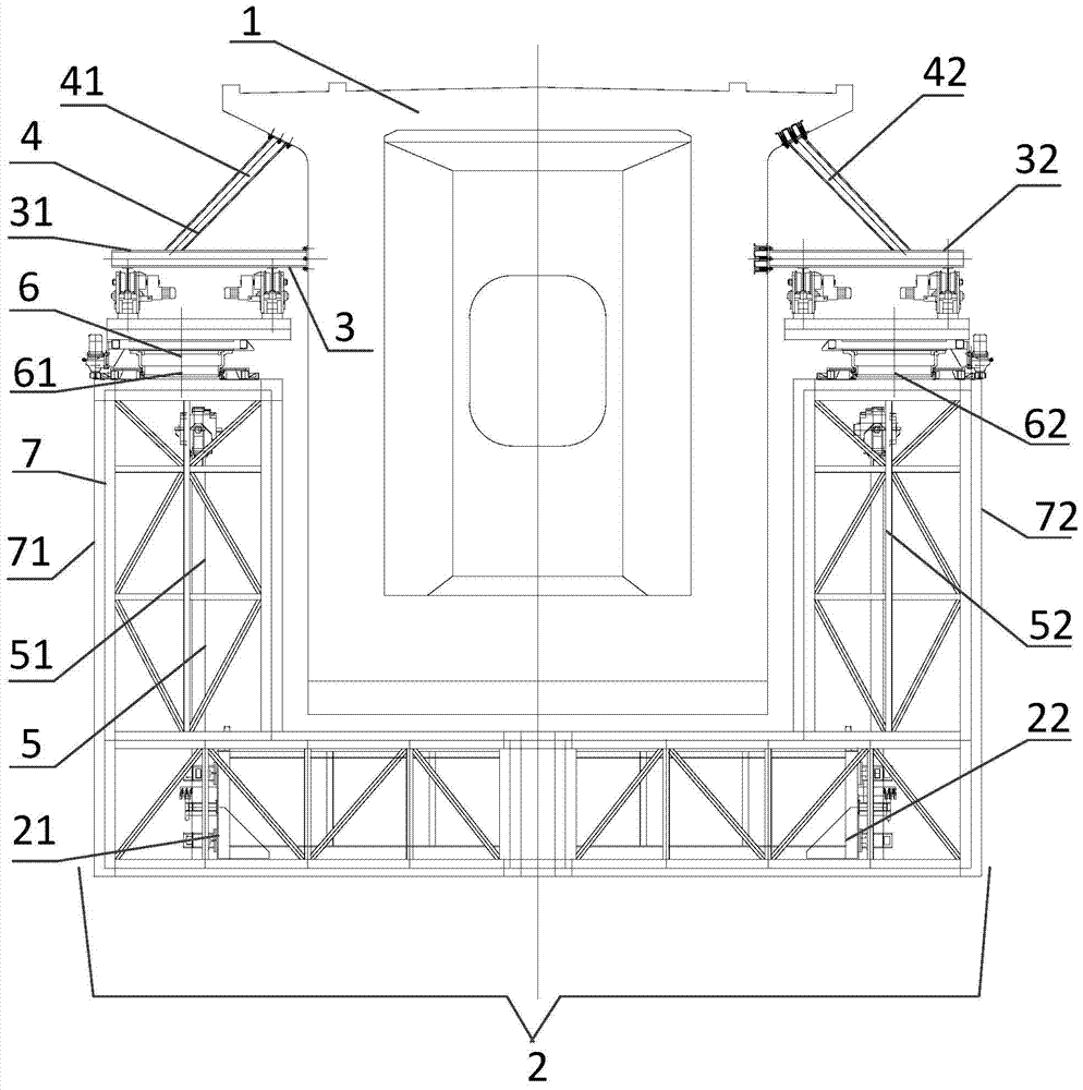 A pier-passable bridge inspection equipment