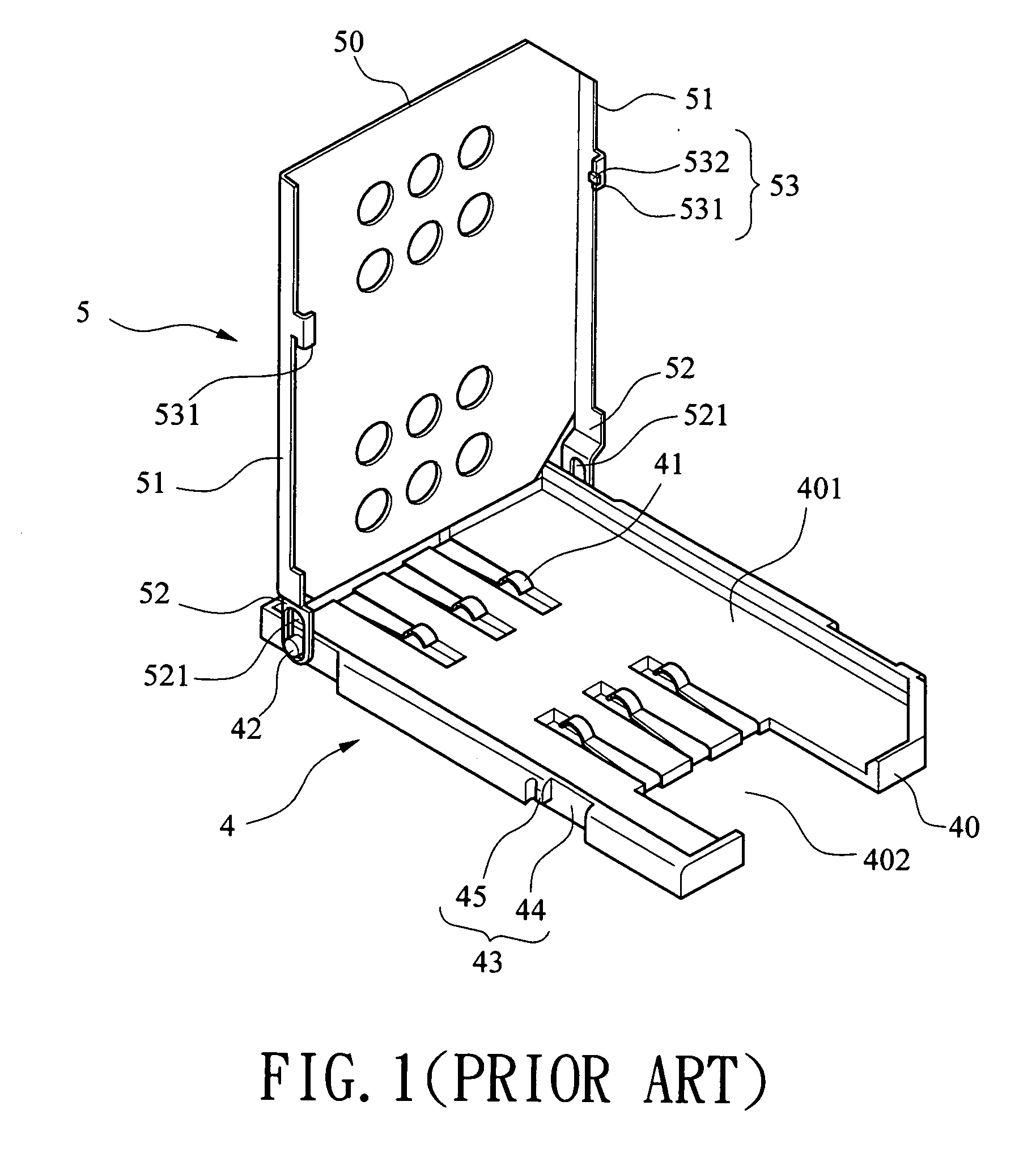 Sim card connector with locking arrangement