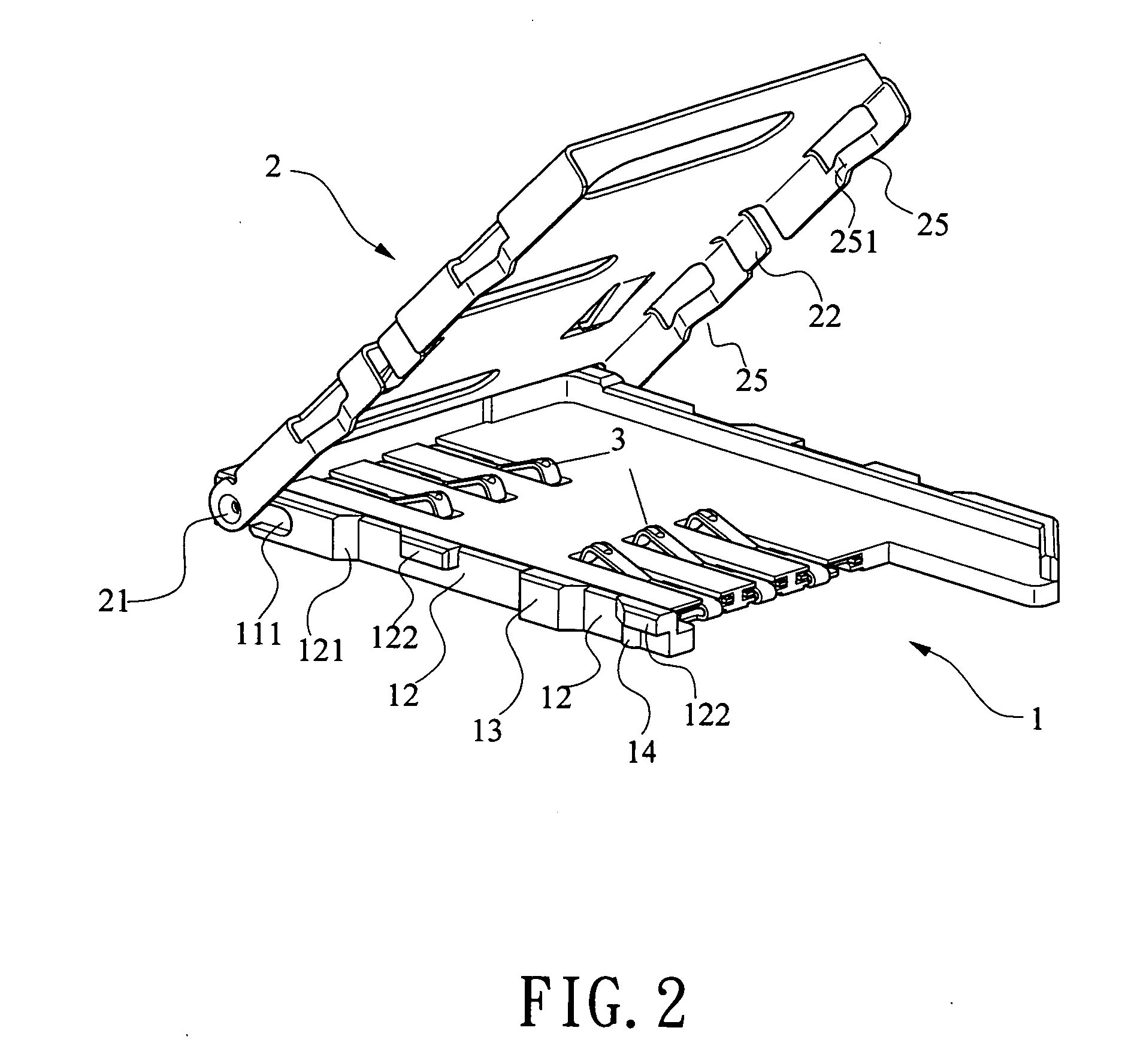 Sim card connector with locking arrangement