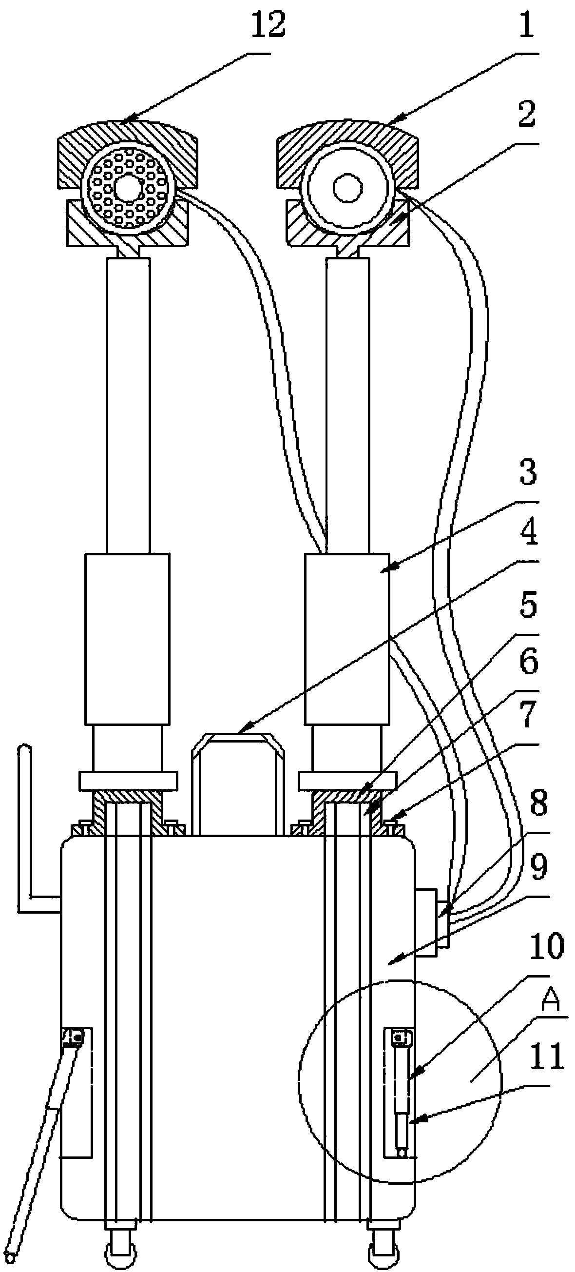 Double-rod portable video image collection box