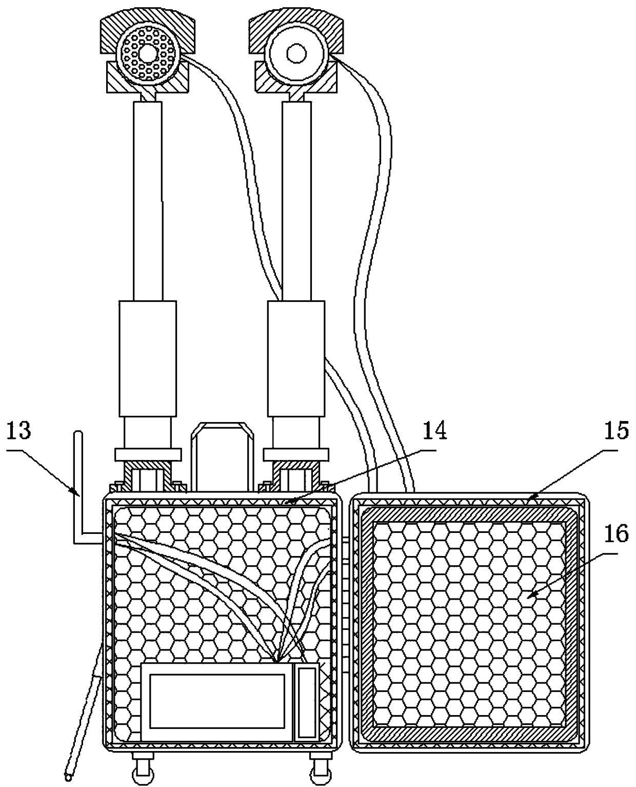 Double-rod portable video image collection box