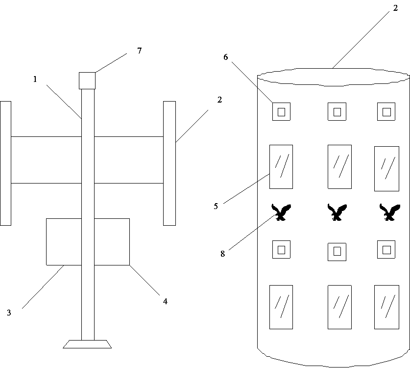 Optical bird repelling system capable of continuously working around clock