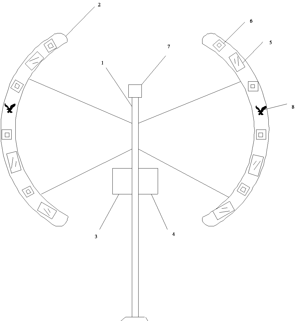 Optical bird repelling system capable of continuously working around clock