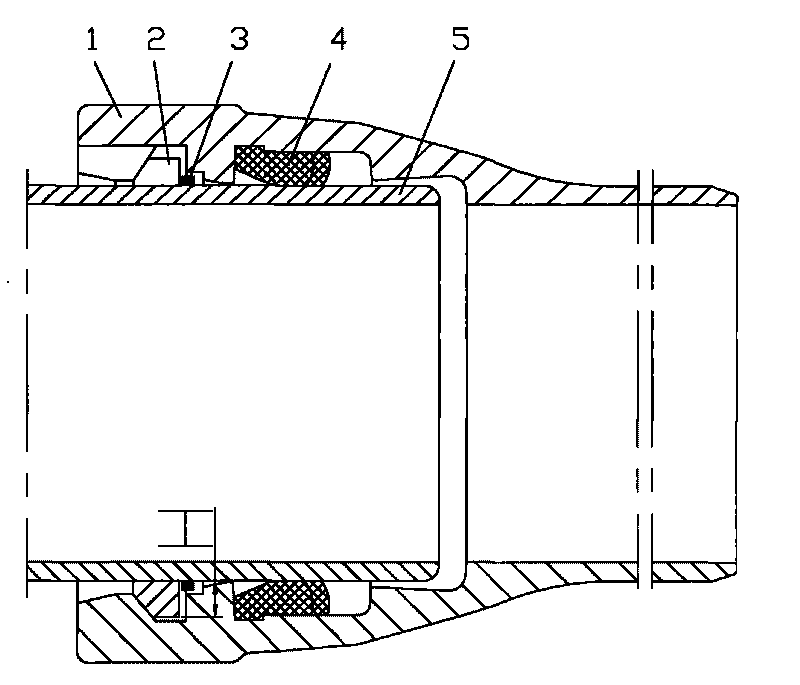 Interface structure of ductileiron pipe