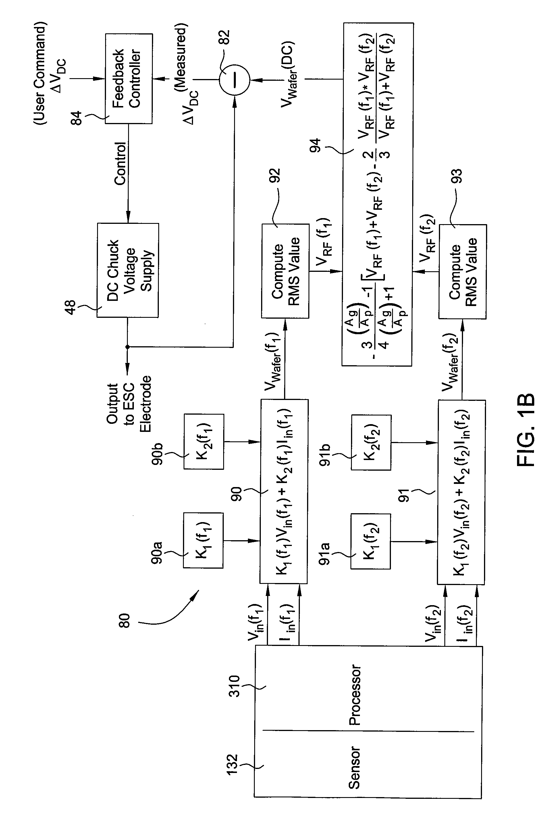 Efficient and accurate method for real-time prediction of the self-bias voltage of a wafer and feedback control of esc voltage in plasma processing chamber