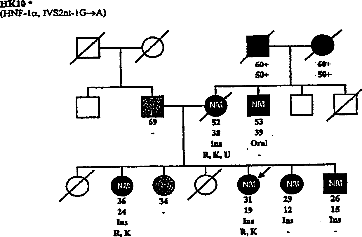 Method for estimating danger of diabetes typ B developed in the human species of Chinese bloodline and composition