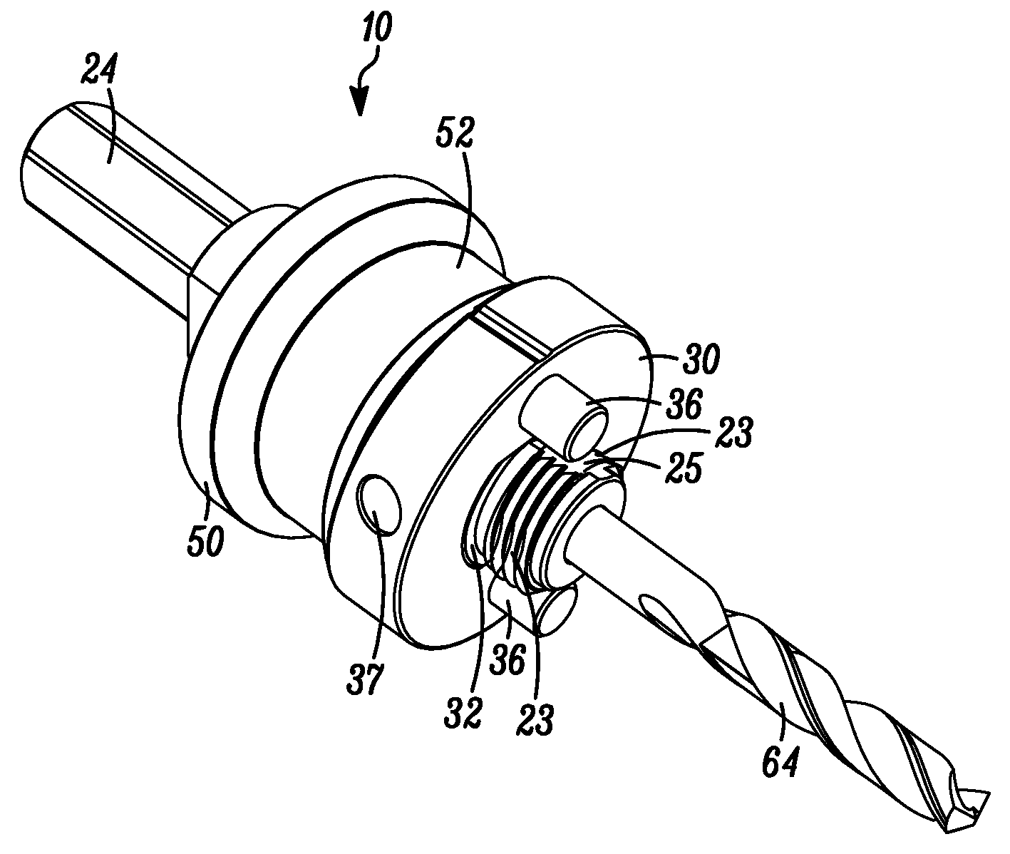 Quick Change Arbor, Hole Cutter, and Method