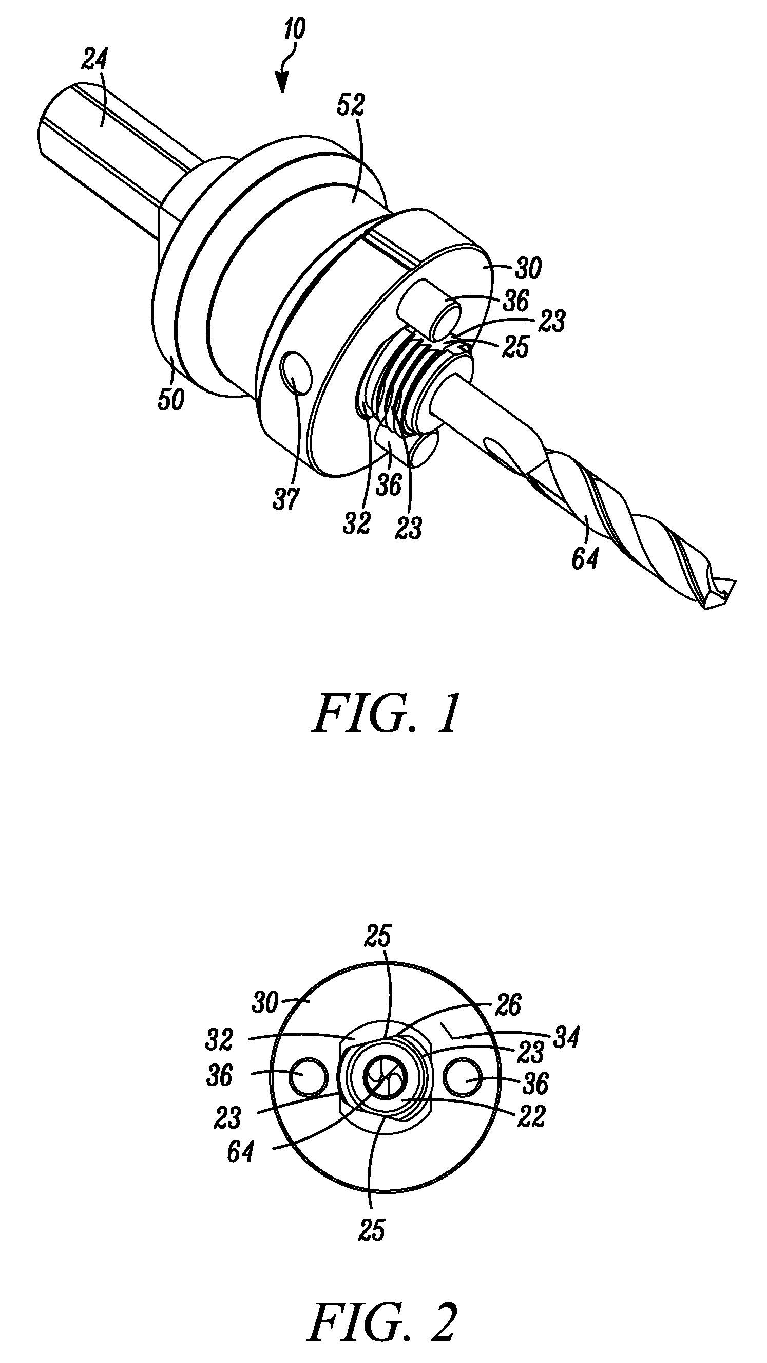 Quick Change Arbor, Hole Cutter, and Method