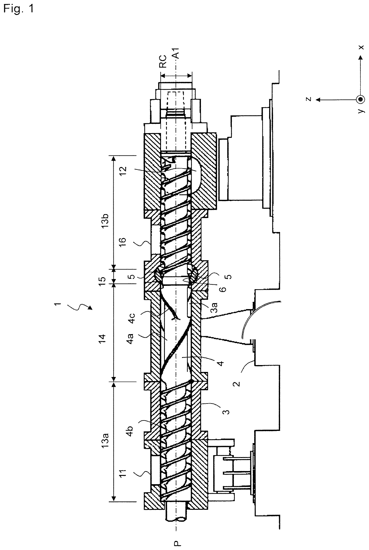 Multi-shaft kneading machine