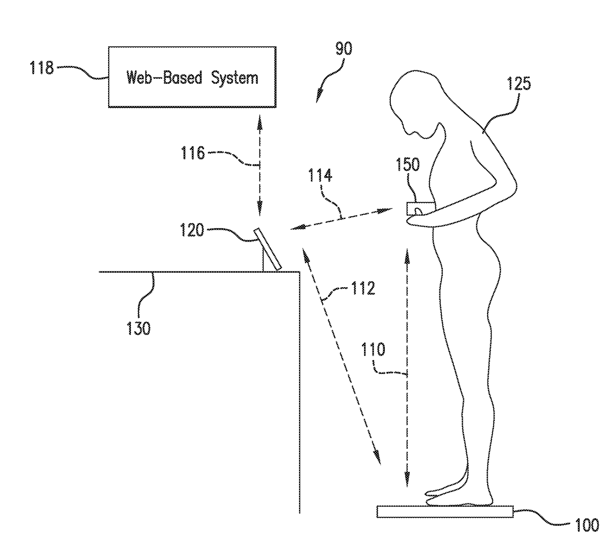 Physiological monitoring system featuring floormat and handheld sensor