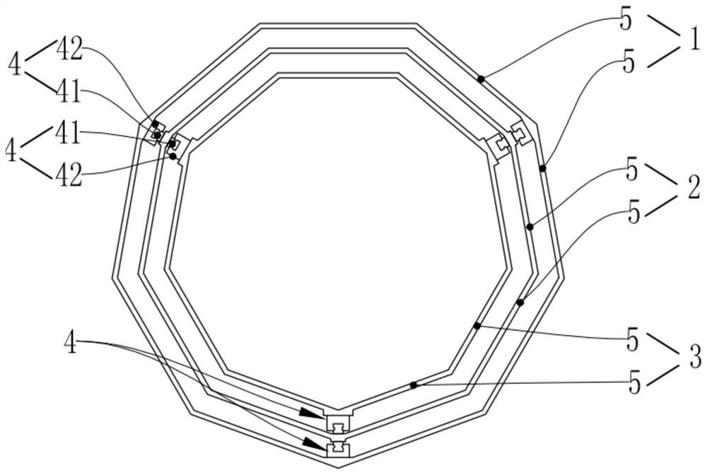 Multi-ring collimator imaging structure and imaging device of full-ring SPECT