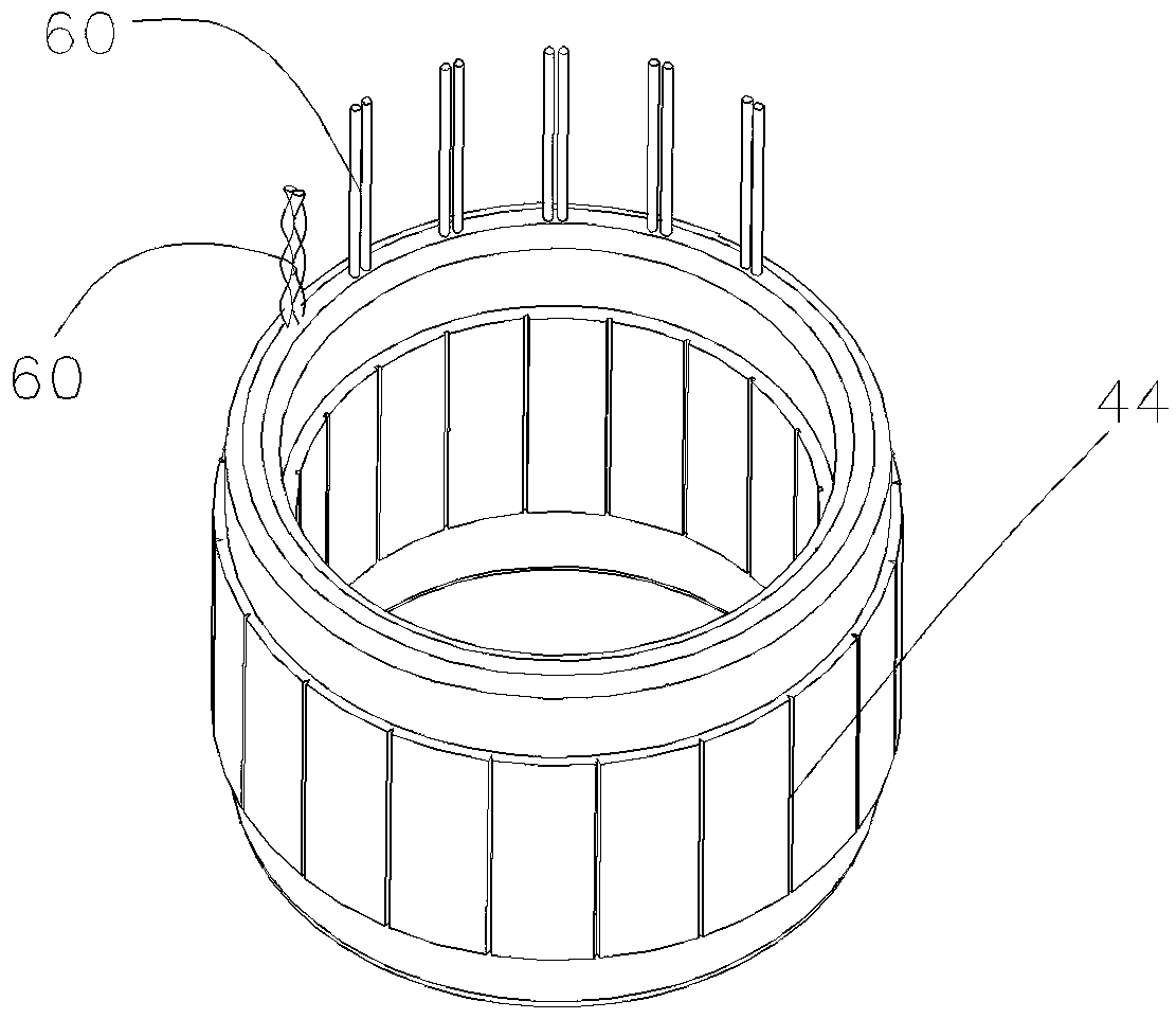 A vehicle winding coil wire head stranding machine