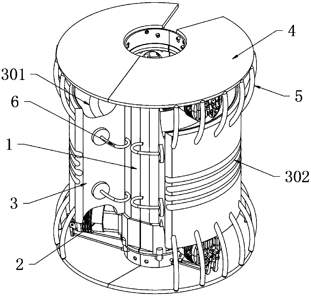 Packaged stem sap-flow measuring device with protective structure