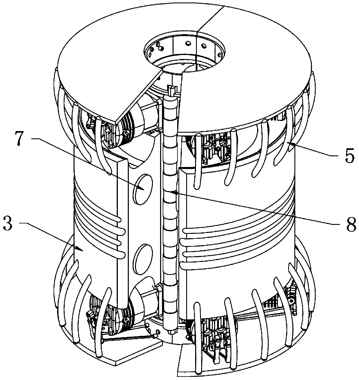 Packaged stem sap-flow measuring device with protective structure