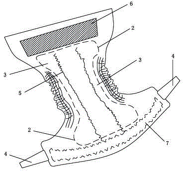 Paper diaper with front and back leak-proof three-dimensional enclosure