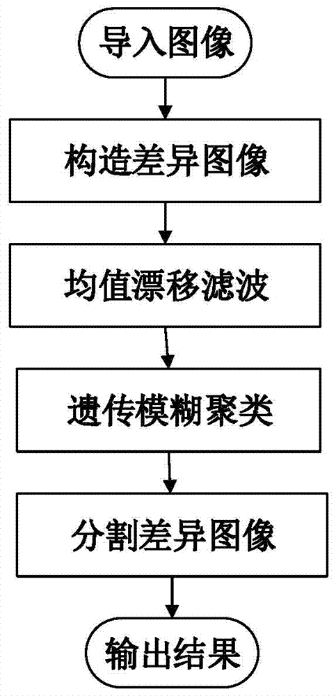 SAR image change detection method based on mean shift genetic clustering