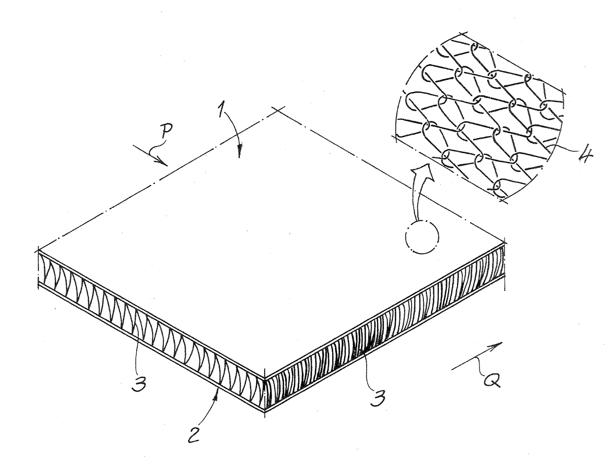 Spacer fabric, spacer fabric section and heatable covering element