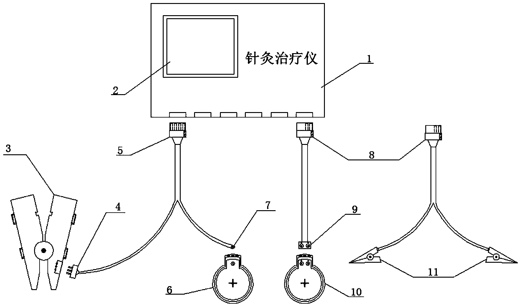 Electro-acupuncture therapeutic instrument simulating manual acupuncture technique and twirling acupuncture clamp thereof