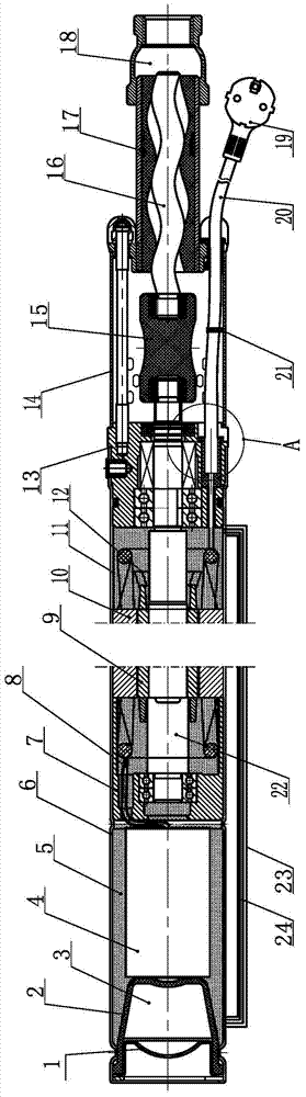 A submersible screw electric pump for wells