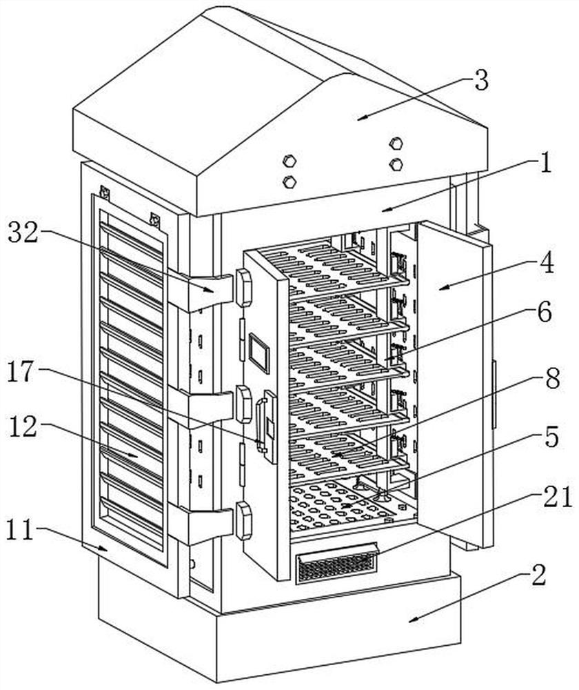 Outdoor anti-theft power distribution cabinet with waterproof function