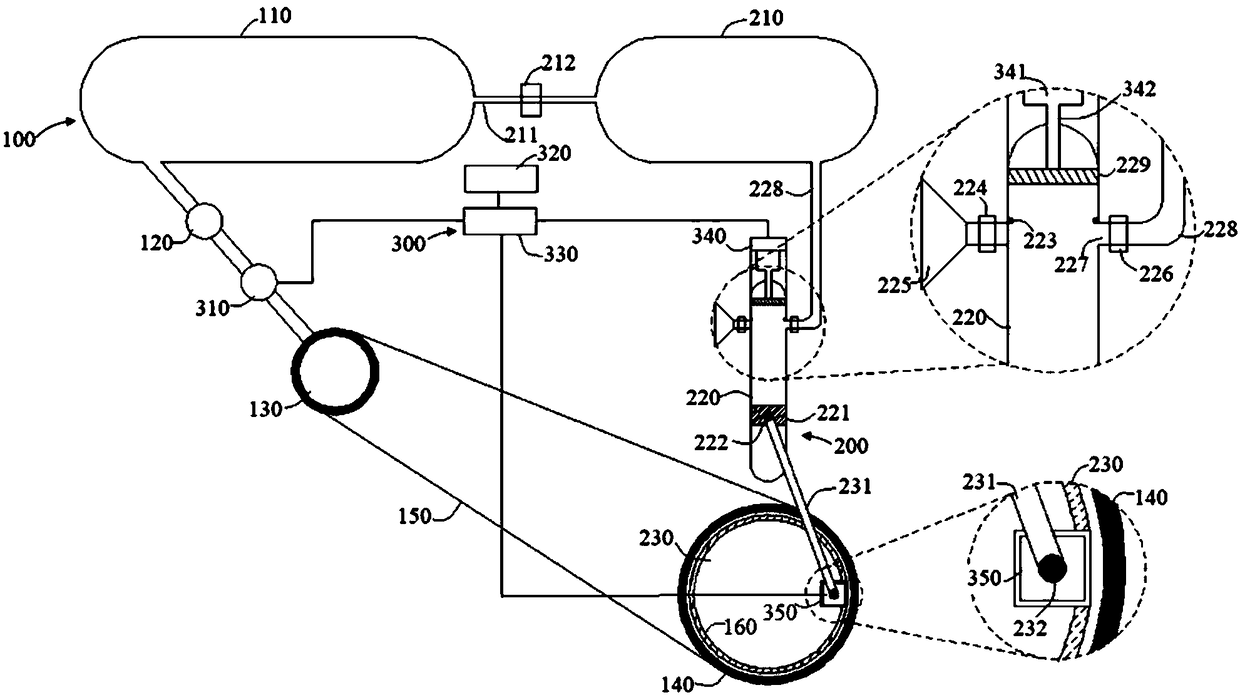 Pneumatic power assisting device adopting tandem gas tanks