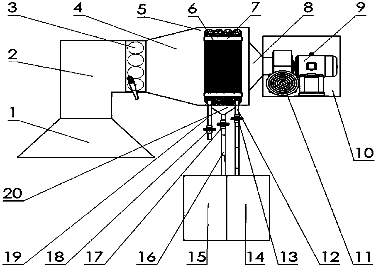 Ship kitchen steam elimination device and working method