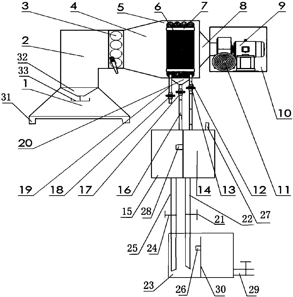 Ship kitchen steam elimination device and working method