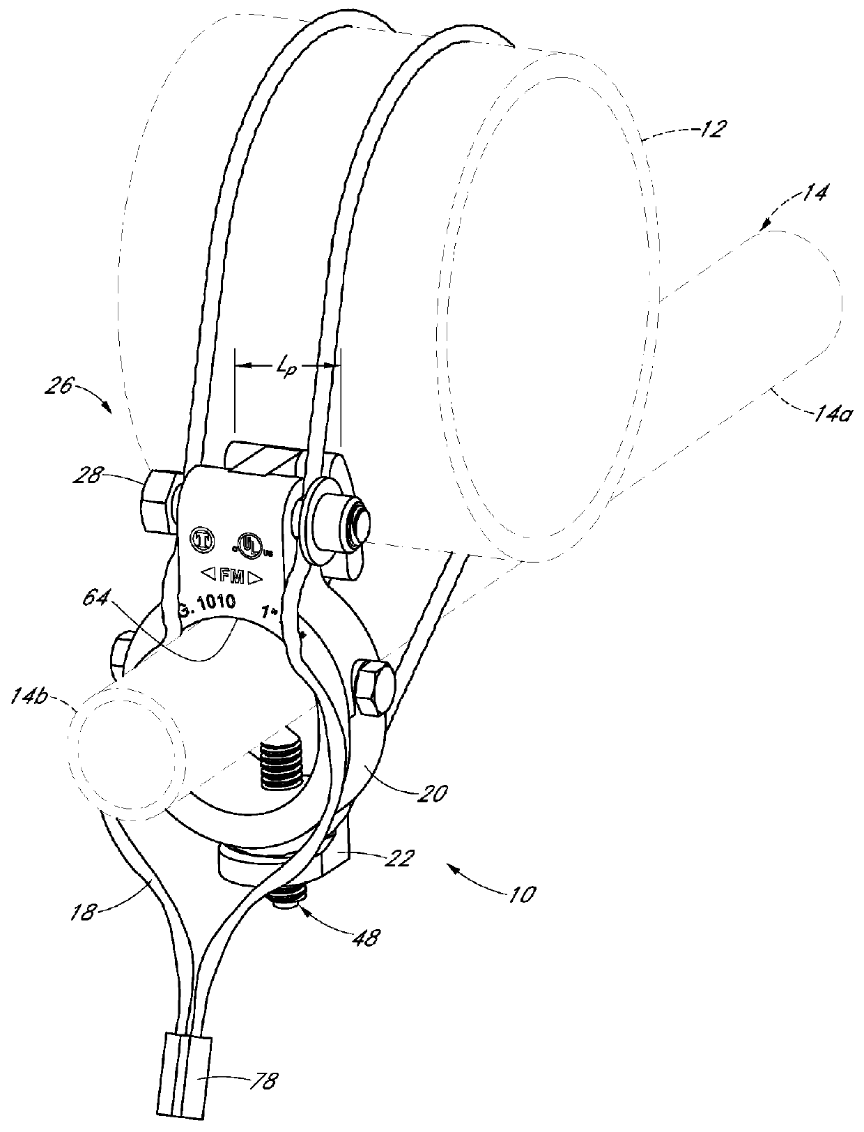 Pipe-to-pipe brace assembly