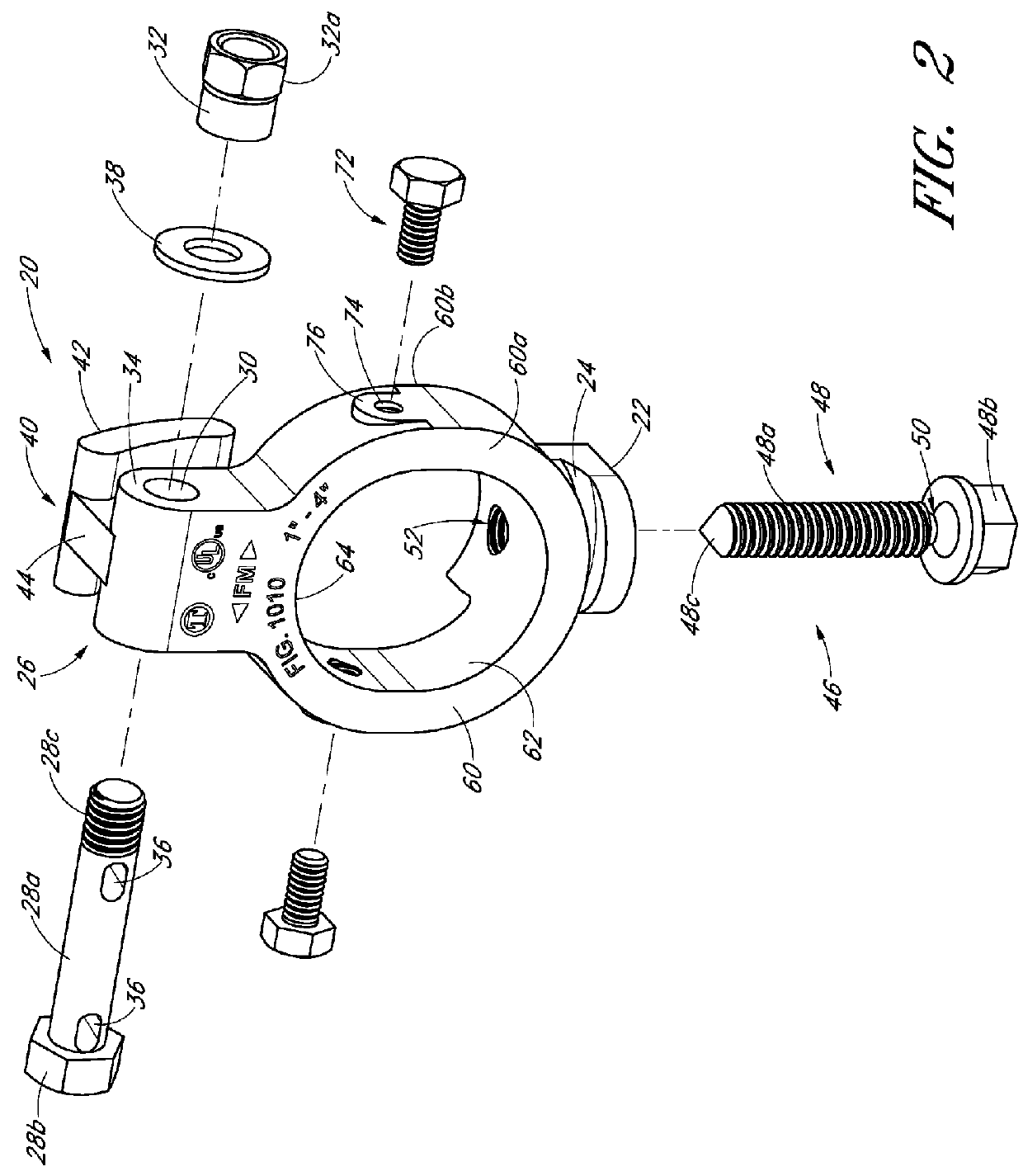 Pipe-to-pipe brace assembly