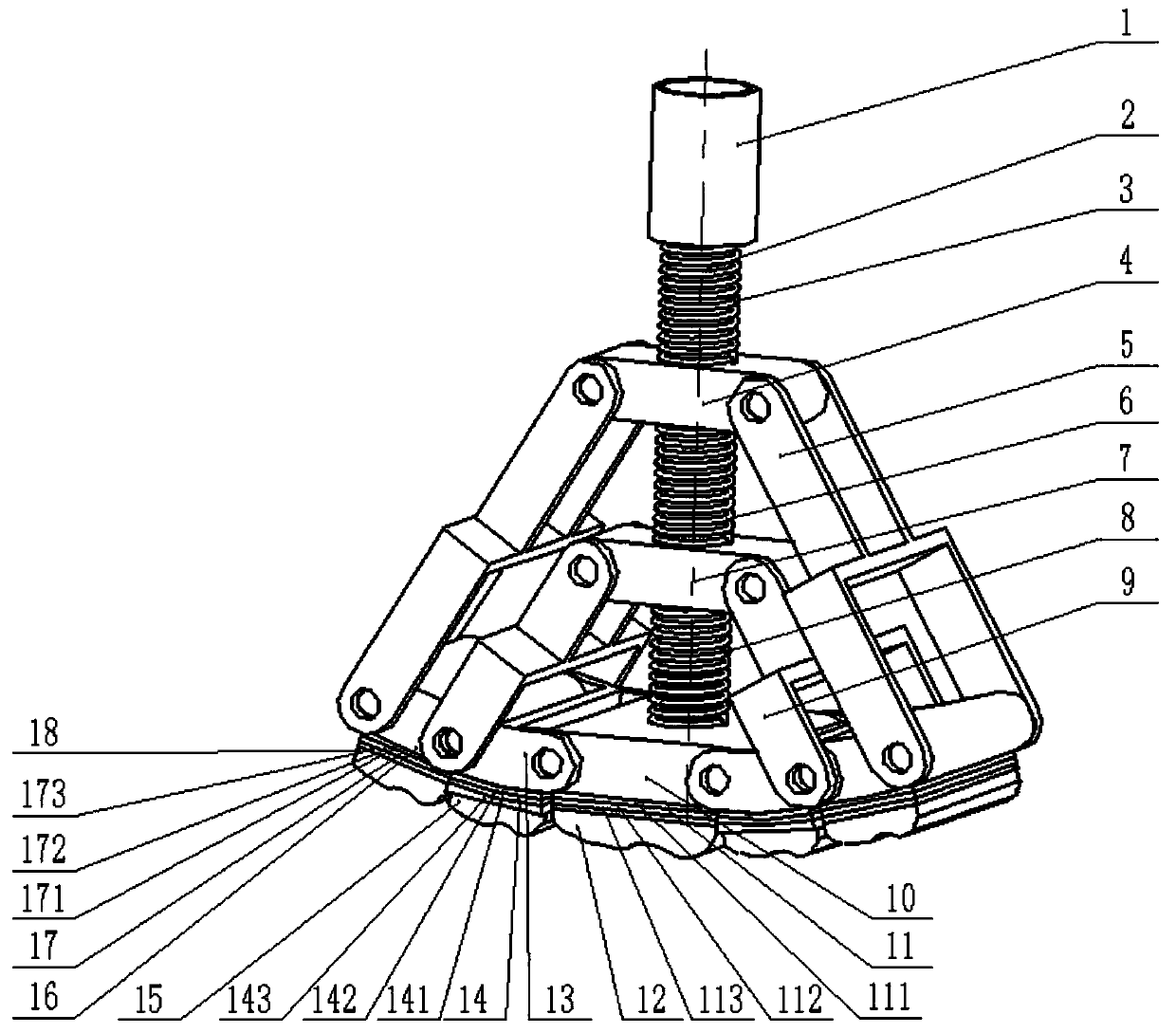 Self-adaptive variable-posture bionic mechanical foot