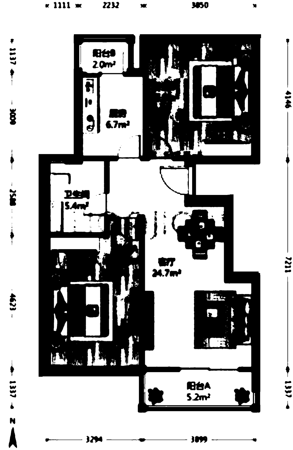 Quantitative-evaluation method and device of house type squareness degree