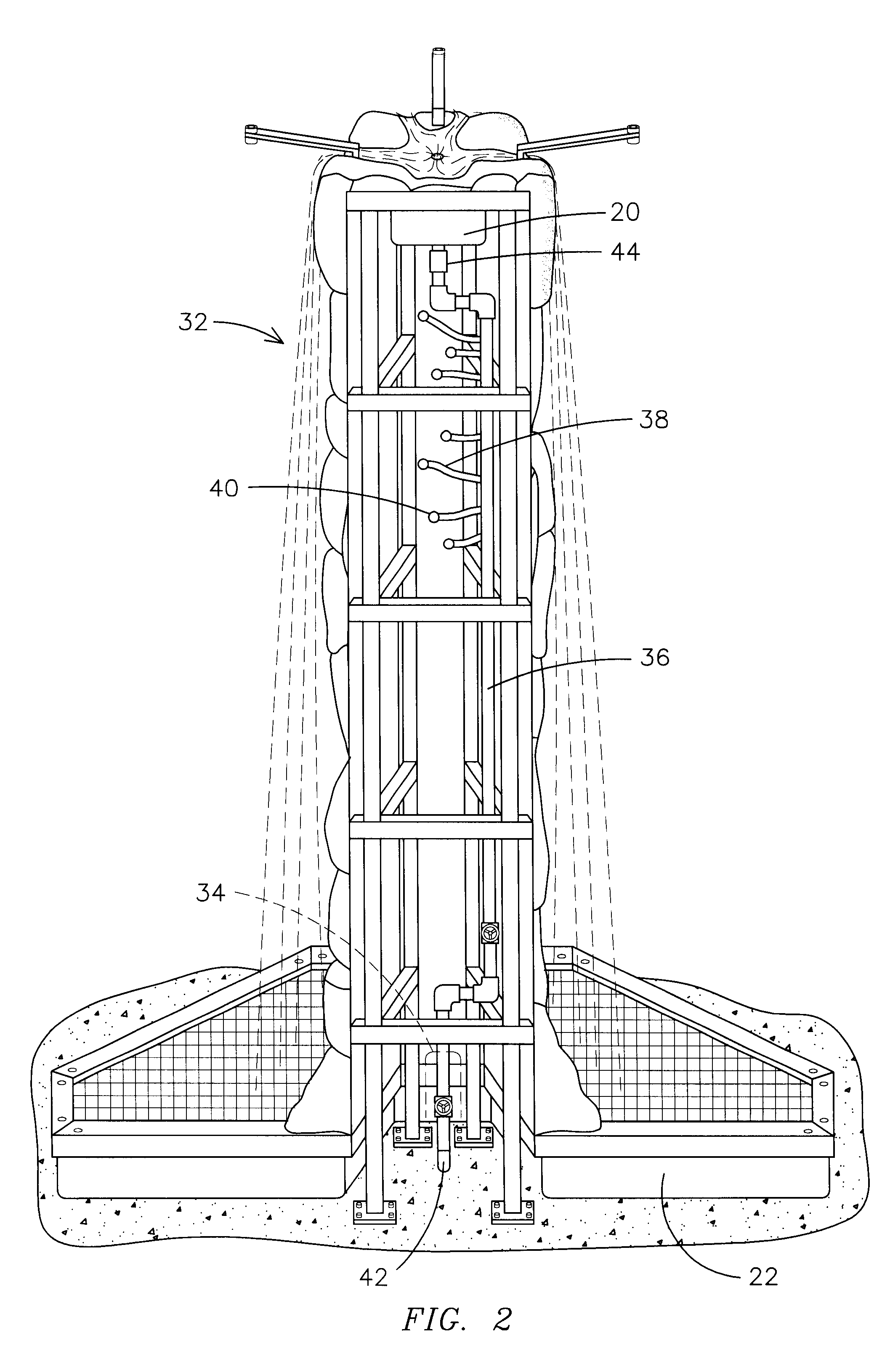 Artificial waterfall climbing structure