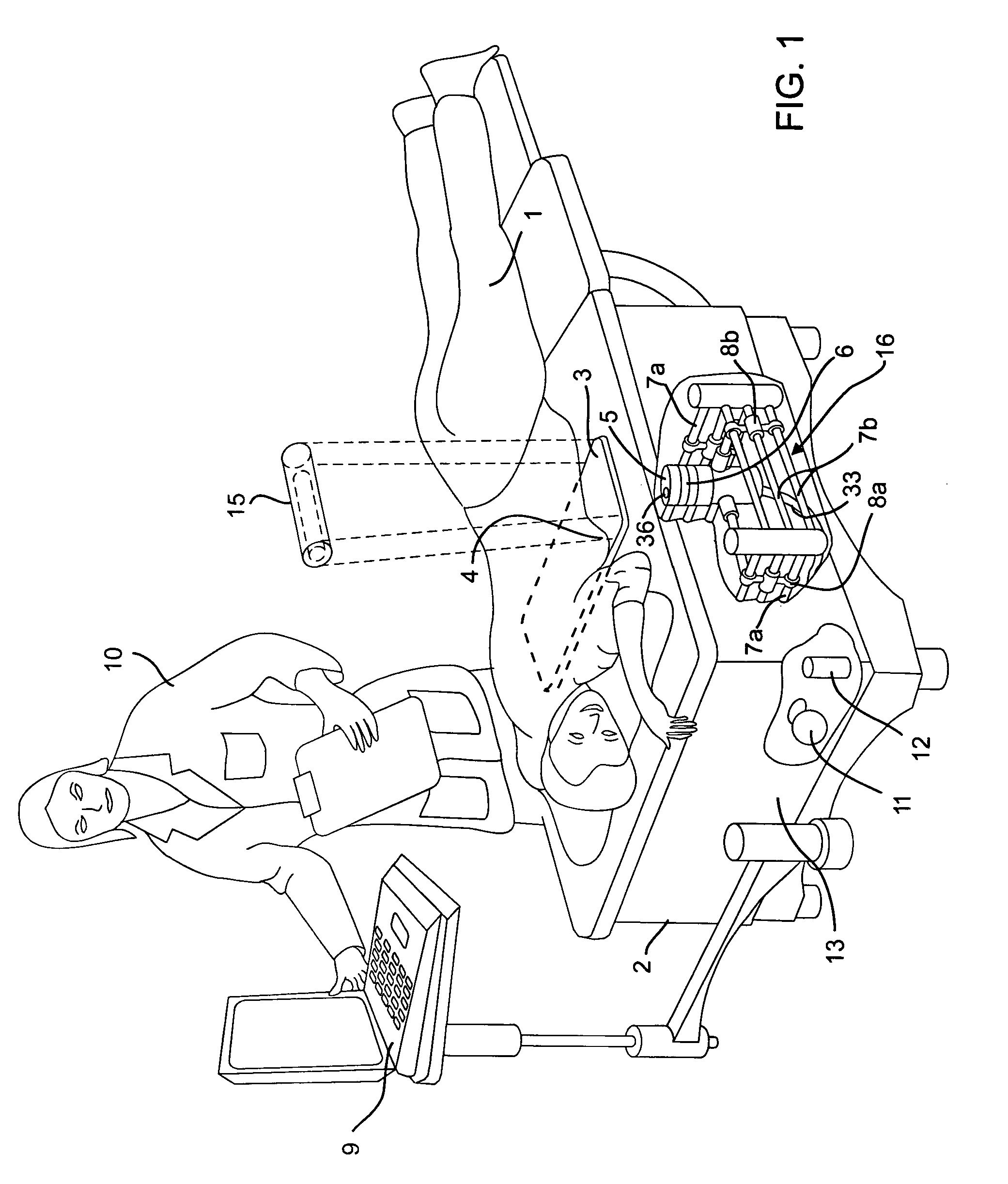 Apparatus and method for diagnosing breast cancer including examination table