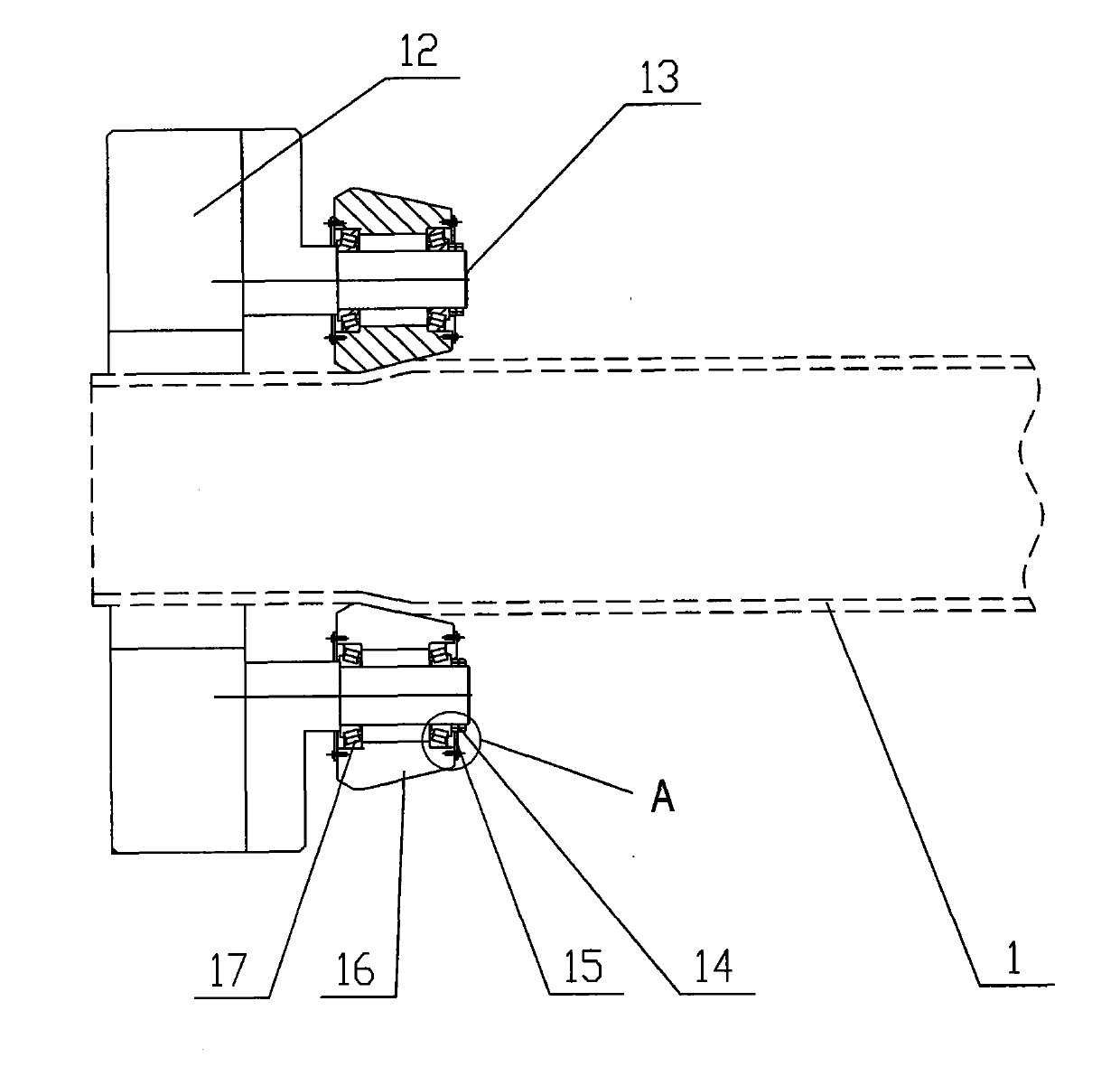 Roller spinning device for steel tube pointing machine