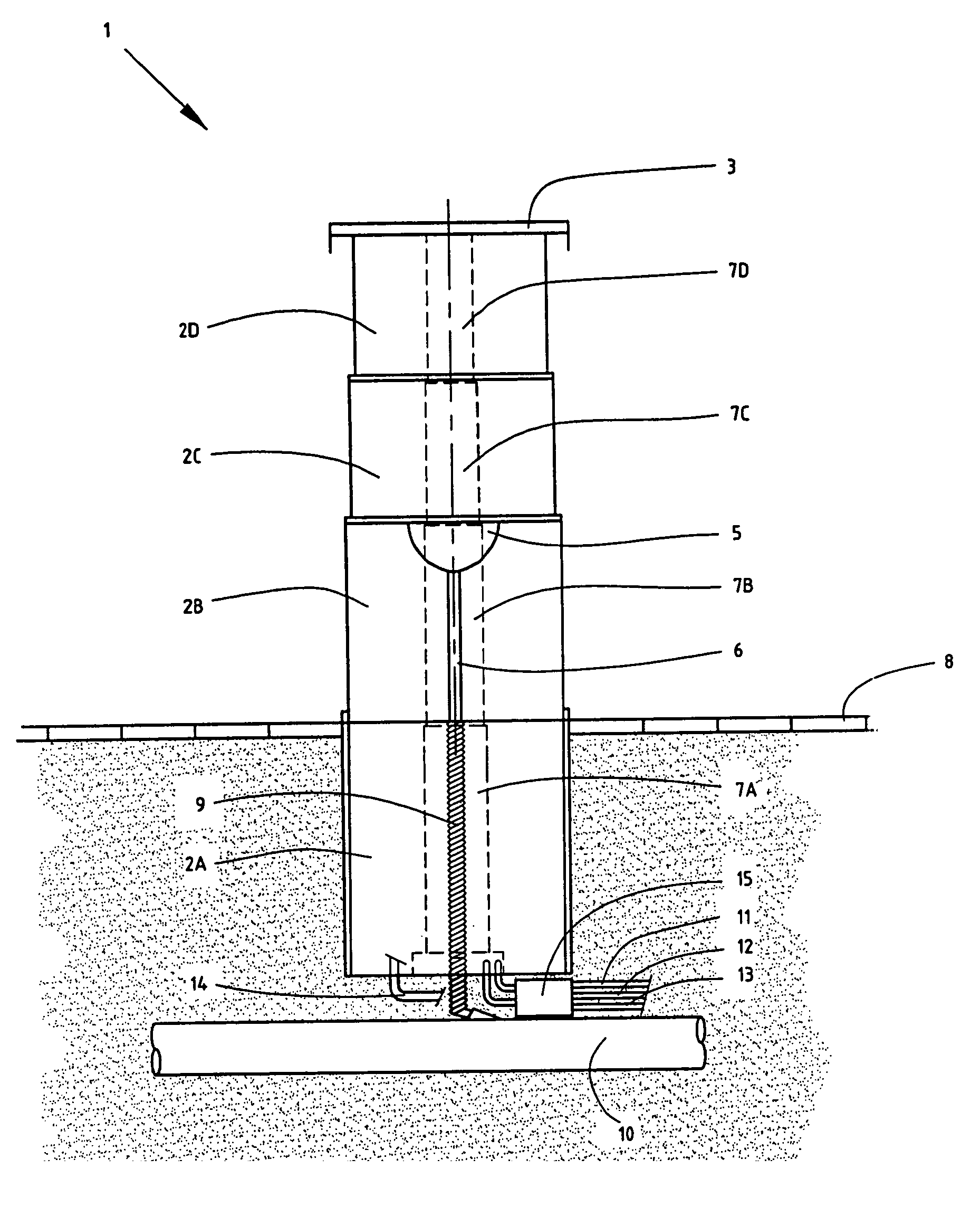 Submergible public sanitary device