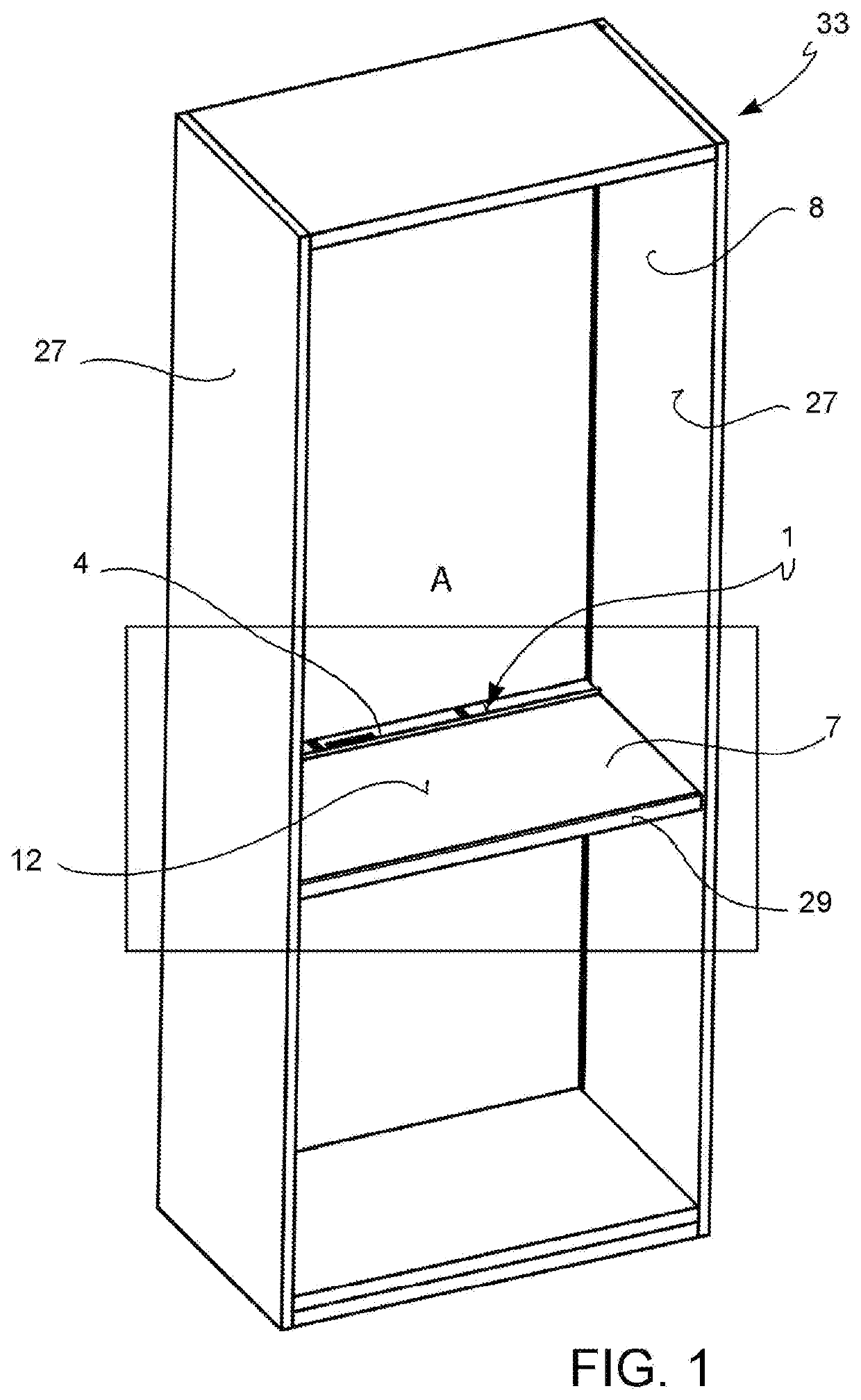 Sanitization Assembly, Shelf for Furnishing Element with  Sanitization Assembly and Furnishing Element with Sanitization Assembly