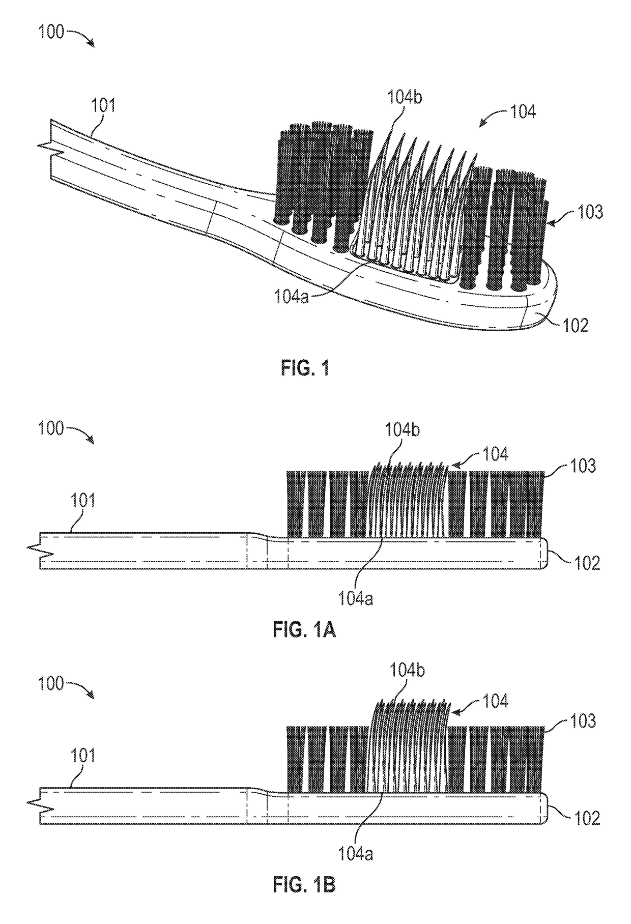 Toothbrush having tufted bristles and tongue brush bristles emanating from the same surface