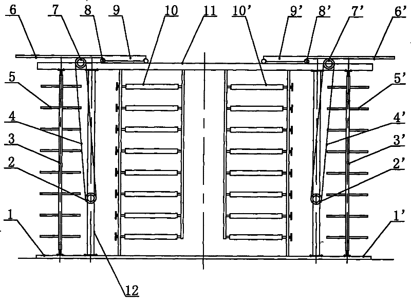 Double-array movable bobbin creel