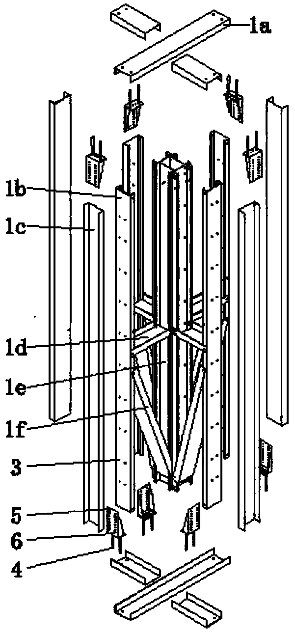 A modular assembly type cross-shaped cold-formed thin-walled steel composite wall connection method