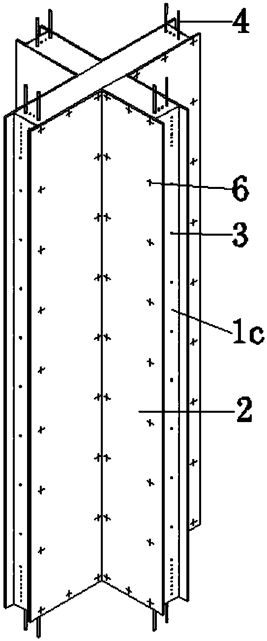 A modular assembly type cross-shaped cold-formed thin-walled steel composite wall connection method