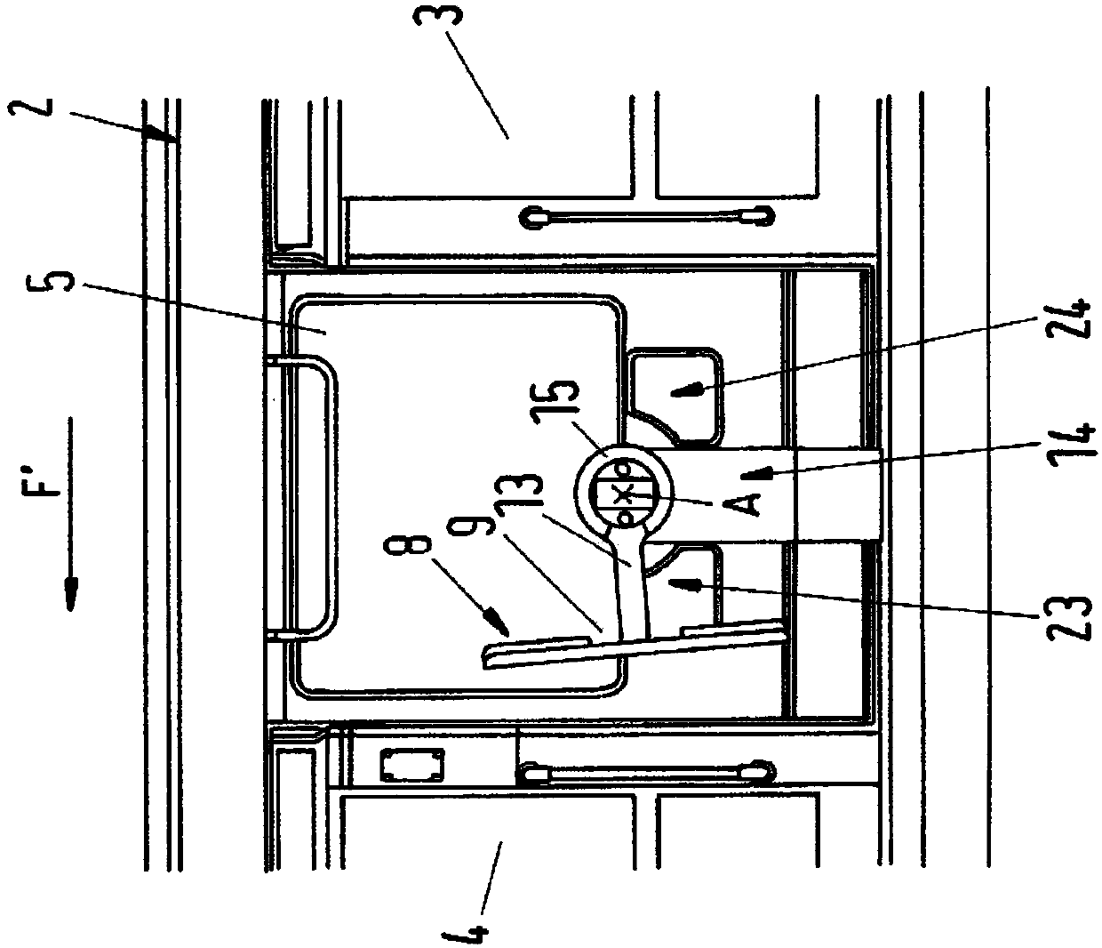 Deflector plate device for a public transport vehicle