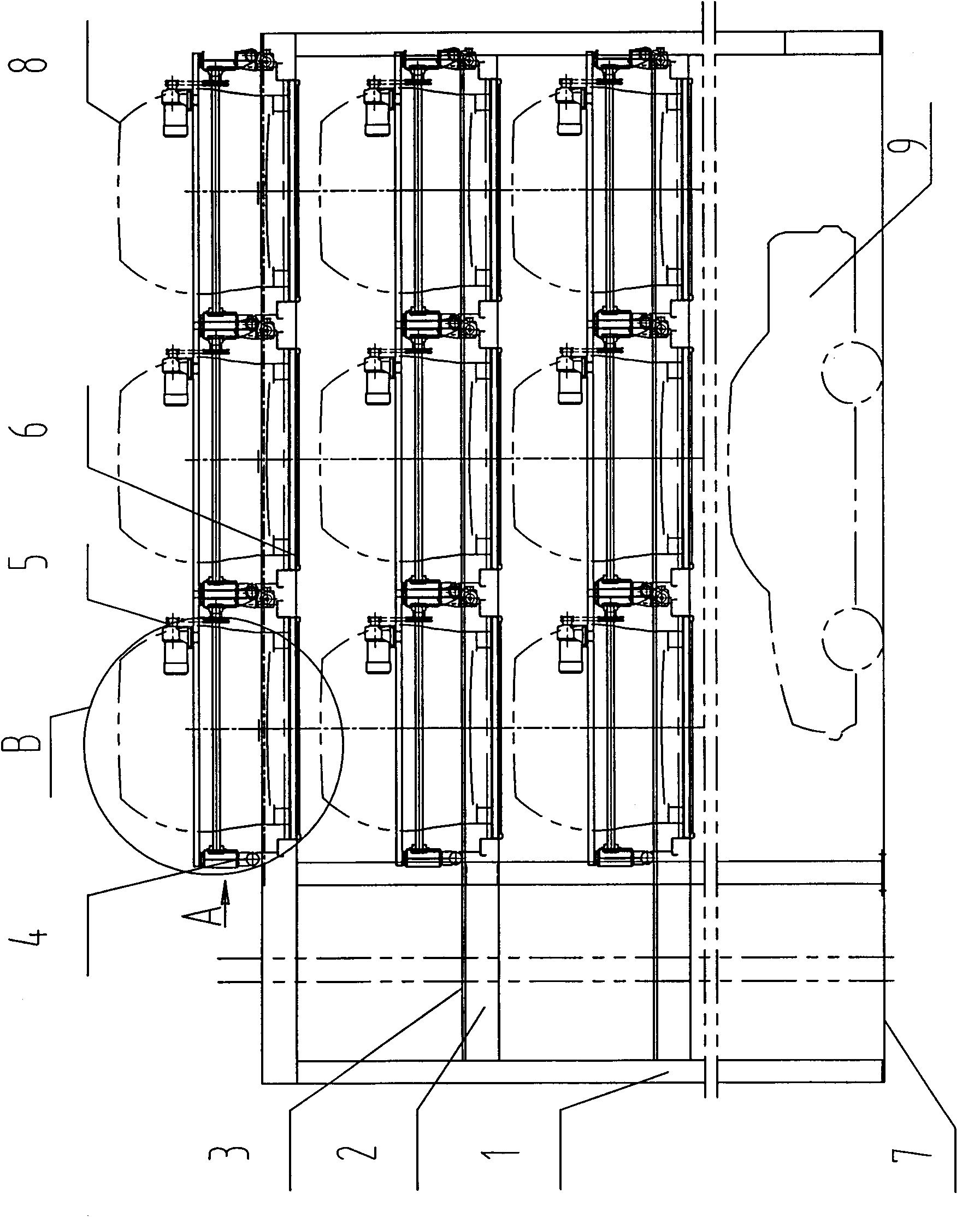 Multi-layer lifting-transverse shifting parking equipment