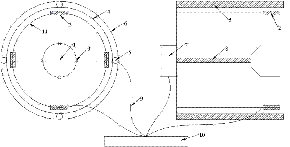 Test device for simulating solar irradiation when ion thruster is in orbit