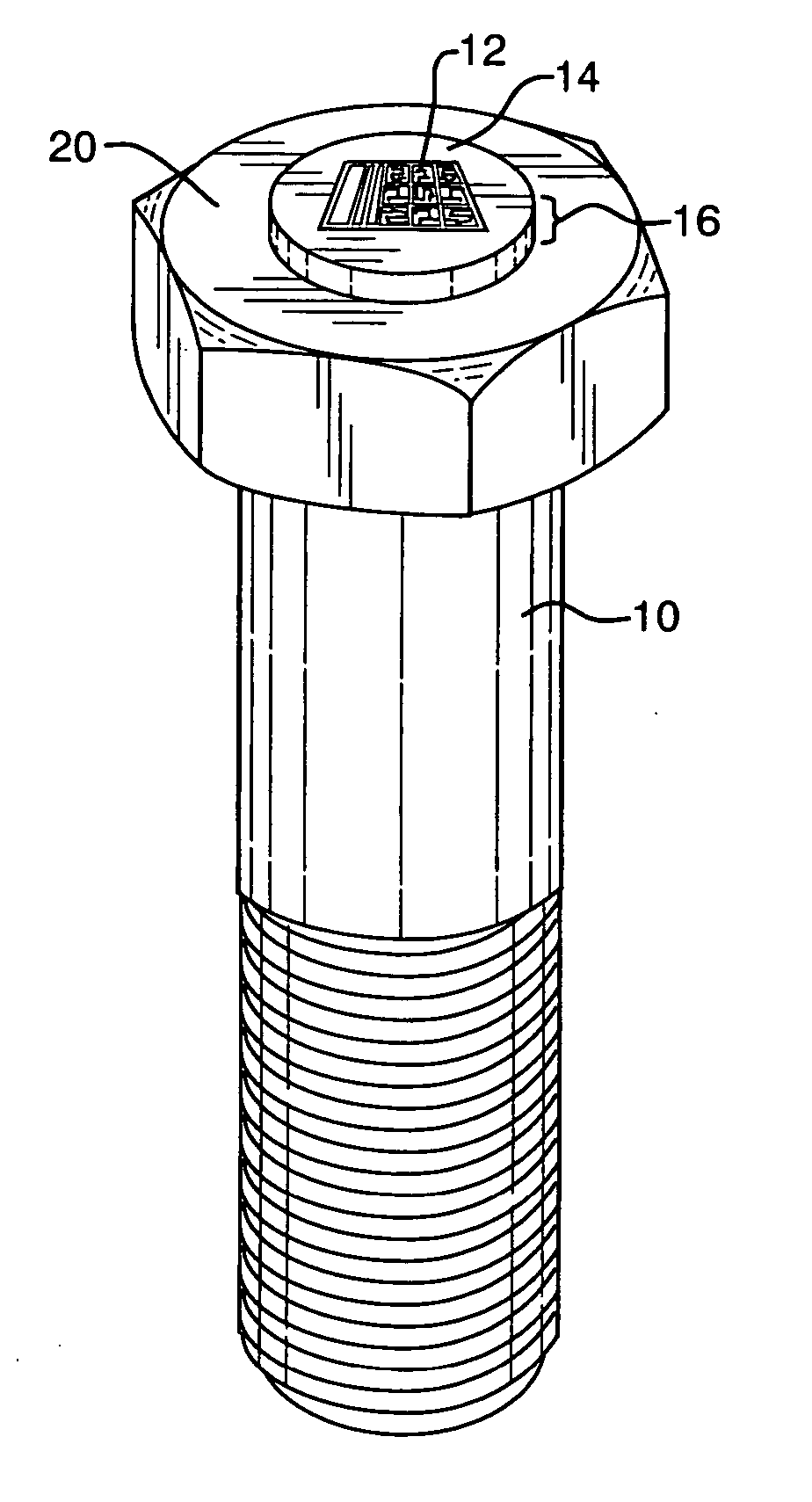 Load indicating member with identifying element