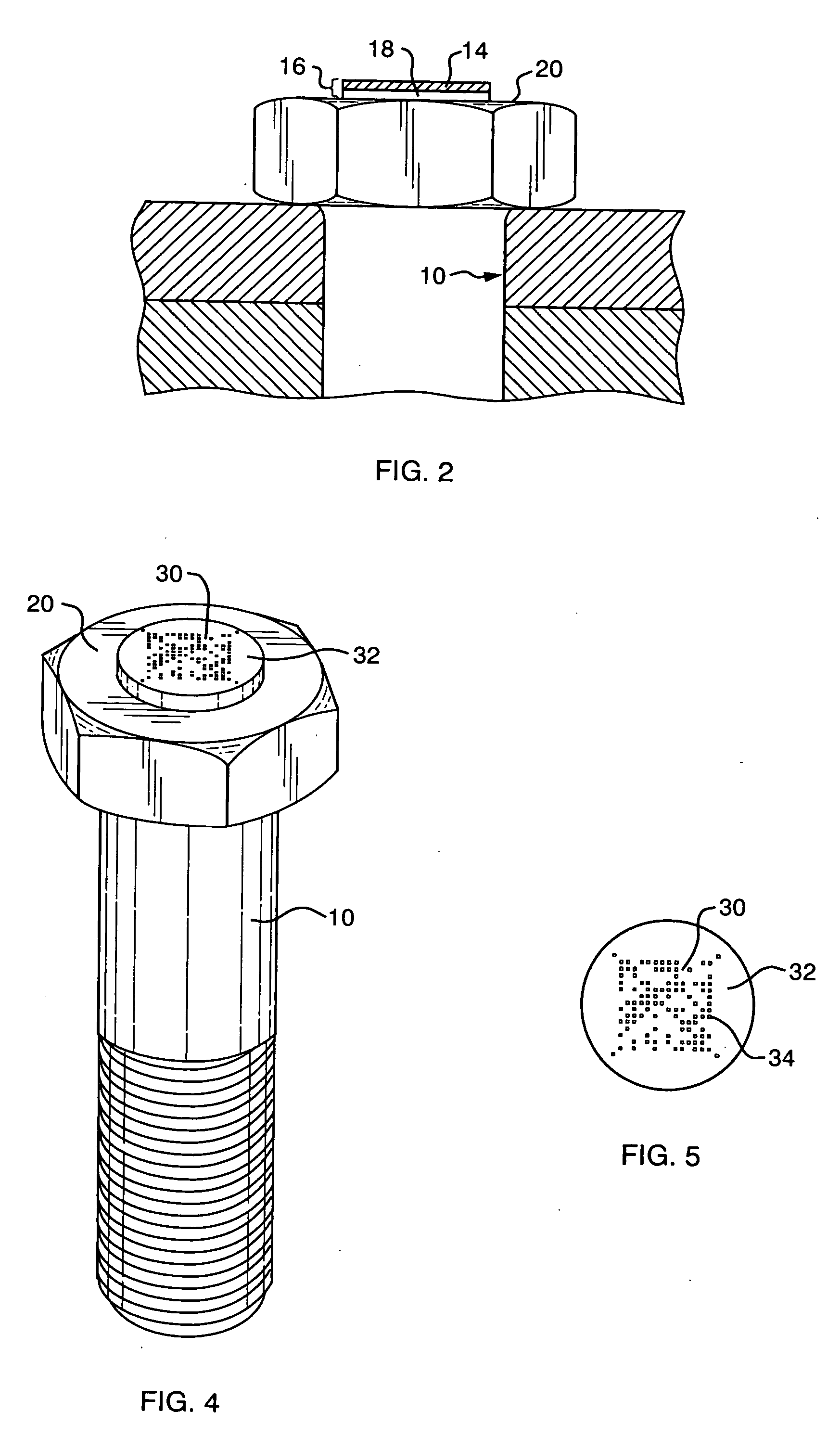 Load indicating member with identifying element