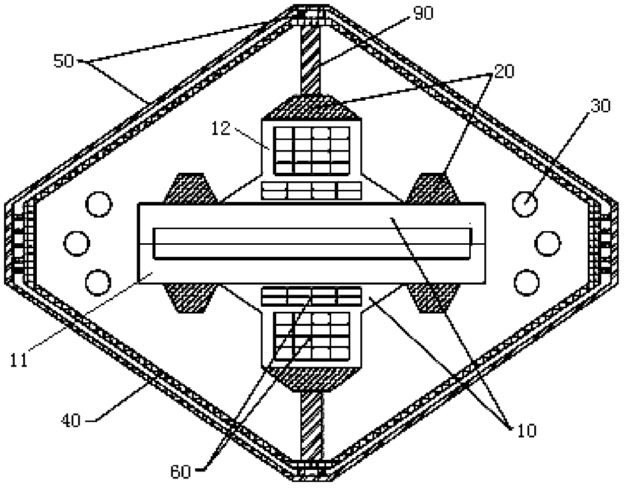 Offshore ultra-large floating body using combined power supply system